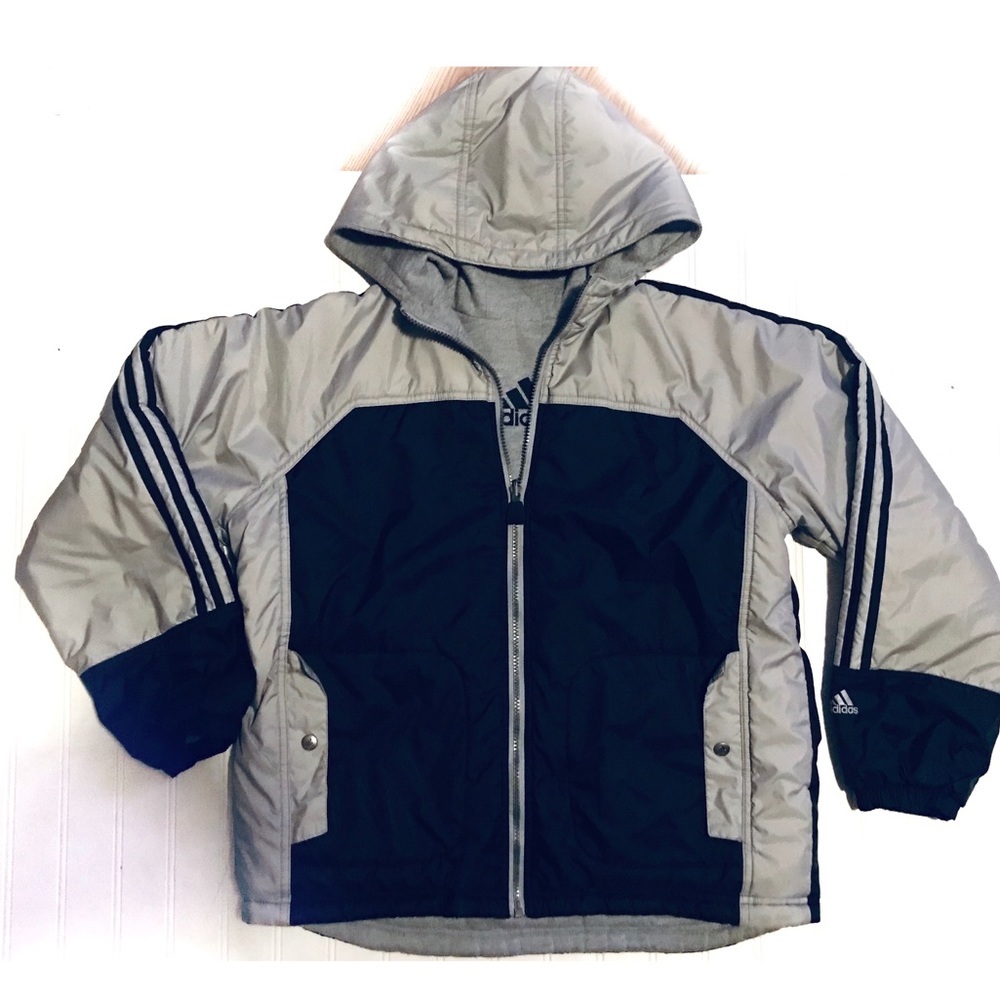 Adidas vintage reversible coat with a hood